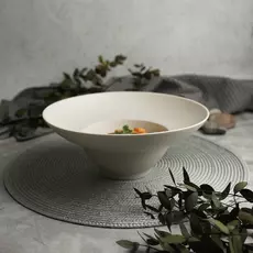 Тарелка для пасты, супа d=24 cм, 450 мл, фарфор "NOBLE" серия "Fine Plus-Light Grey"