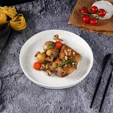Тарелка круглая с бортом d=23cм, серия "White Raw Wood"  P.L. - ProffCuisine